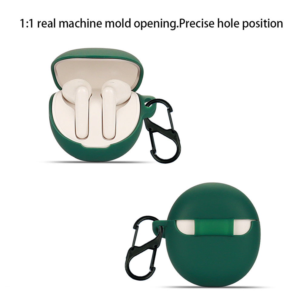 For Oppo Enco R2 Earphone Anti-drop Case Silicone Protective Cover with Anti-lost Buckle