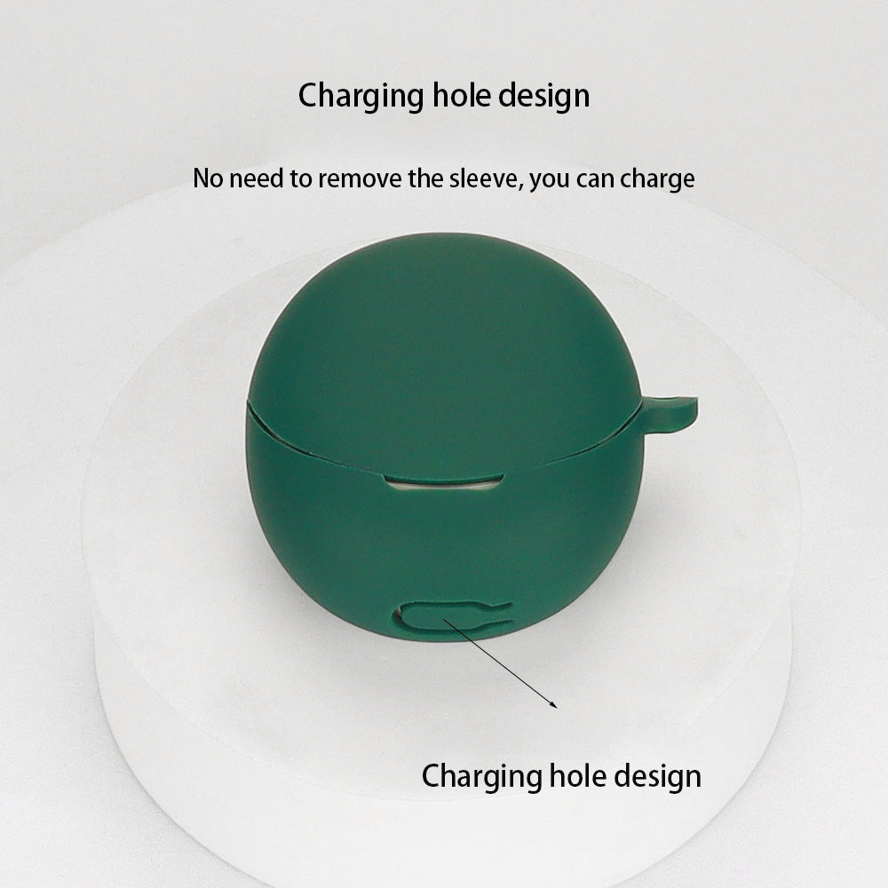 For Oppo Enco R2 Earphone Anti-drop Case Silicone Protective Cover with Anti-lost Buckle