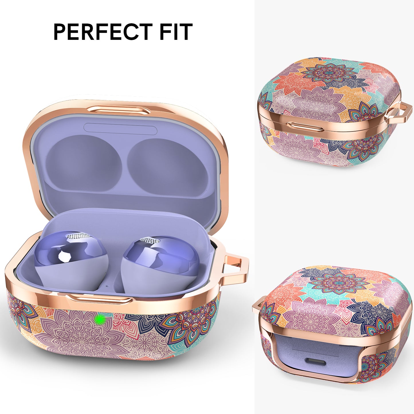AHASTYLE DD-WG01-G Earphone Case for Samsung Galaxy Buds Pro / Buds Live / Buds2 / Buds Pro 2 , Hard PC IMD Pattern Protective Cover