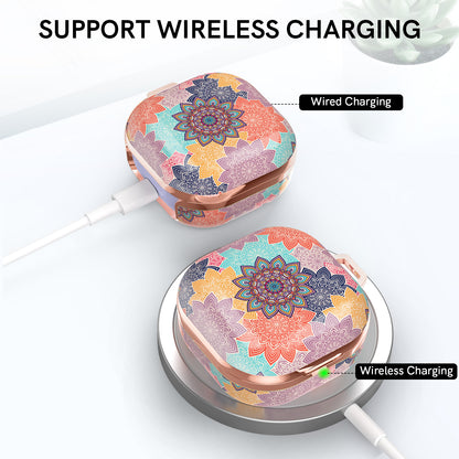 AHASTYLE DD-WG01-G Earphone Case for Samsung Galaxy Buds Pro / Buds Live / Buds2 / Buds Pro 2 , Hard PC IMD Pattern Protective Cover