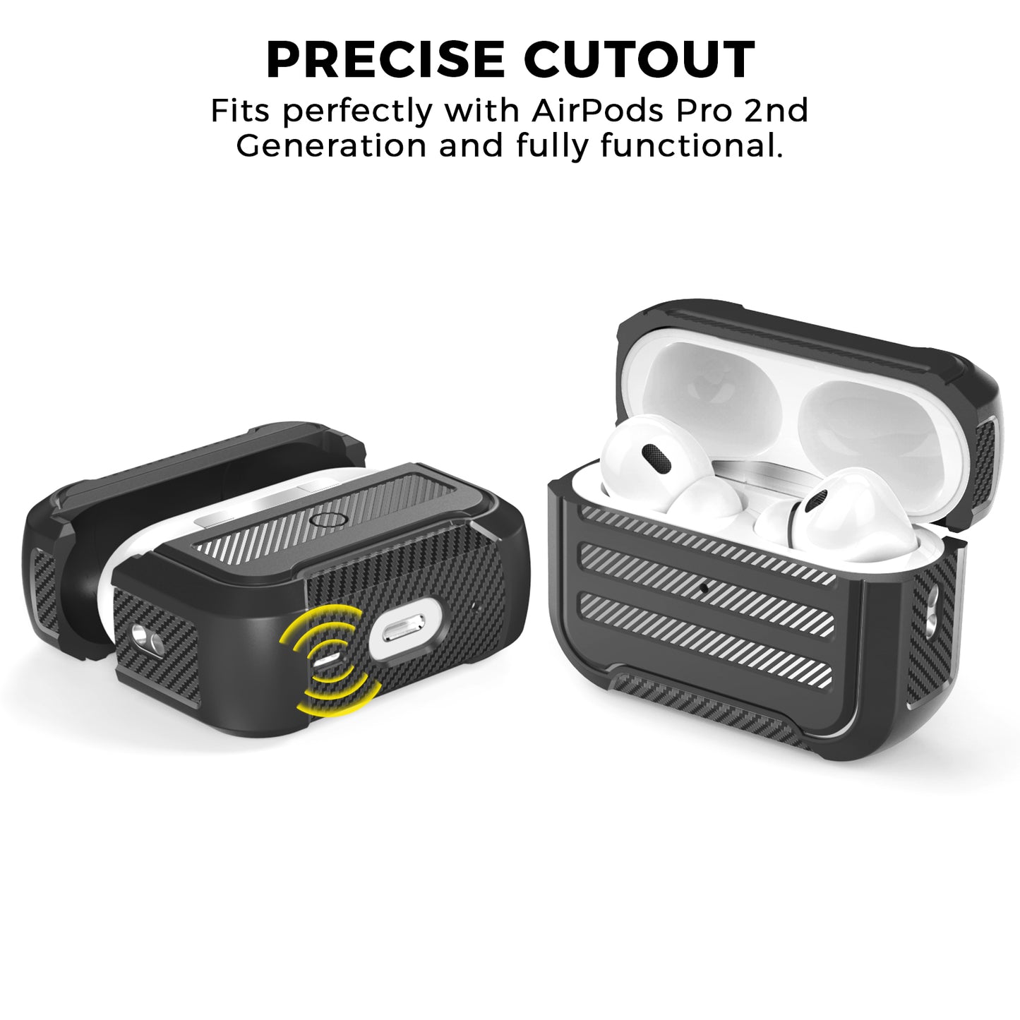 AHASTYLE PT115-PRO For AirPods Pro 2 Silicone Drop-proof Cover Split Type Bluetooth Earphone Protective Case
