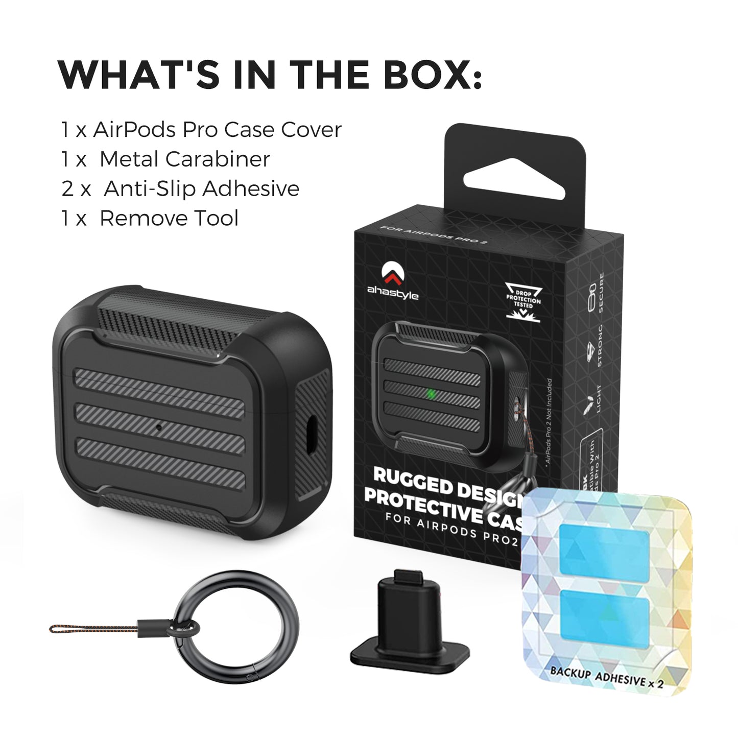 AHASTYLE PT115-PRO For AirPods Pro 2 Silicone Drop-proof Cover Split Type Bluetooth Earphone Protective Case