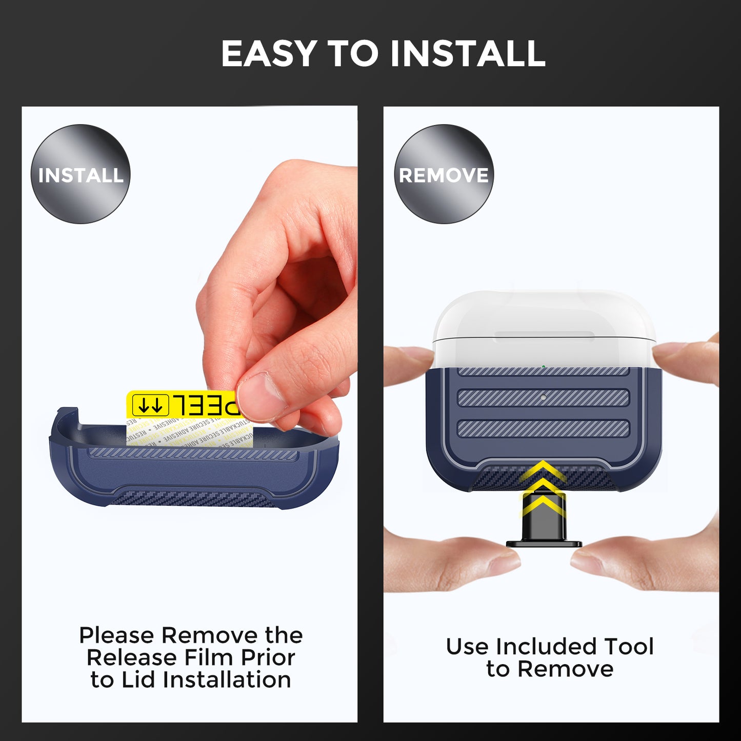 AHASTYLE PT115-PRO For AirPods Pro 2 Silicone Drop-proof Cover Split Type Bluetooth Earphone Protective Case