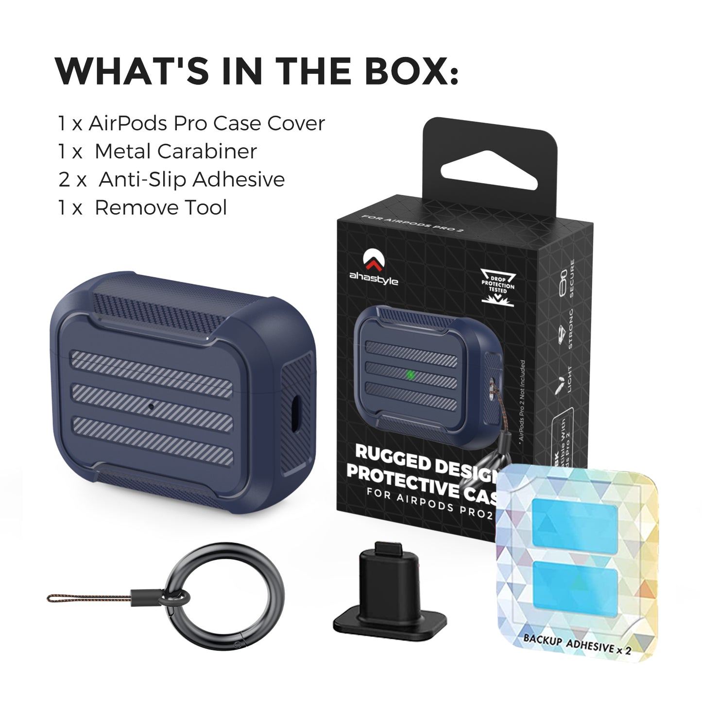 AHASTYLE PT115-PRO For AirPods Pro 2 Silicone Drop-proof Cover Split Type Bluetooth Earphone Protective Case