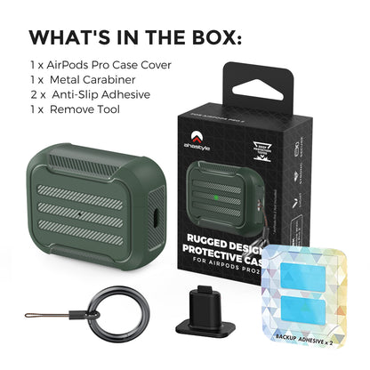 AHASTYLE PT115-PRO For AirPods Pro 2 Silicone Drop-proof Cover Split Type Bluetooth Earphone Protective Case