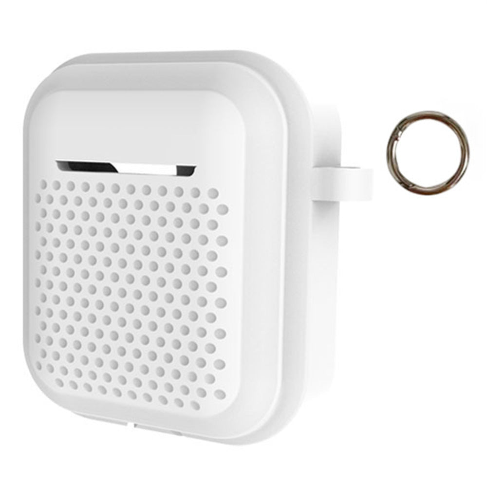Silicone Case for AirPods with Charging Case (2016) / (2019) / AirPods with Wireless Charging Case (2019) Earphone Cover with Ring Buckle