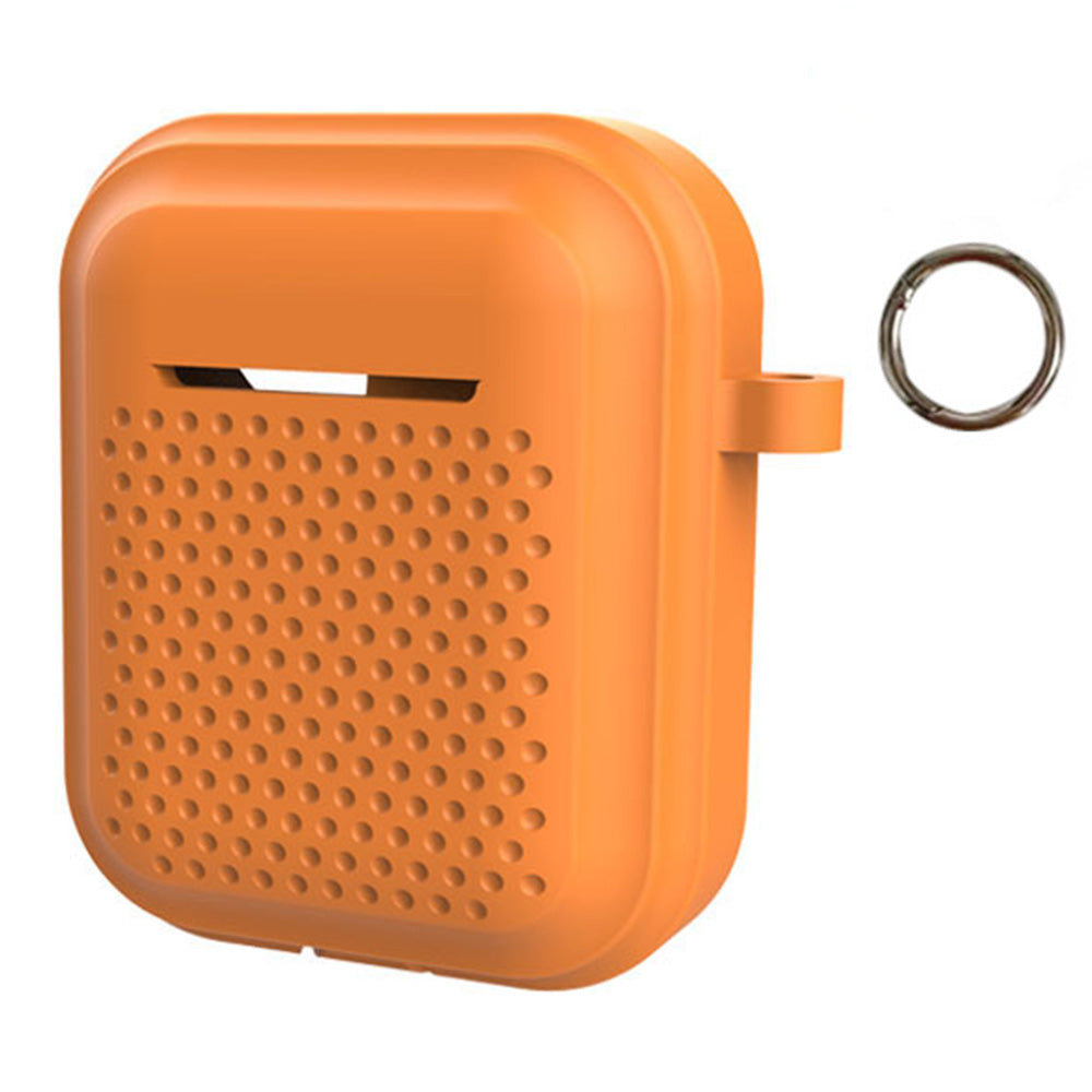Silicone Case for AirPods with Charging Case (2016) / (2019) / AirPods with Wireless Charging Case (2019) Earphone Cover with Ring Buckle