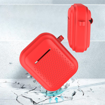 Silicone Case for AirPods with Charging Case (2016) / (2019) / AirPods with Wireless Charging Case (2019) Earphone Cover with Ring Buckle