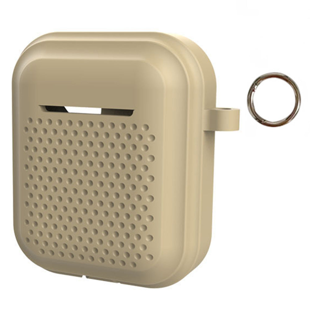 Silicone Case for AirPods with Charging Case (2016) / (2019) / AirPods with Wireless Charging Case (2019) Earphone Cover with Ring Buckle
