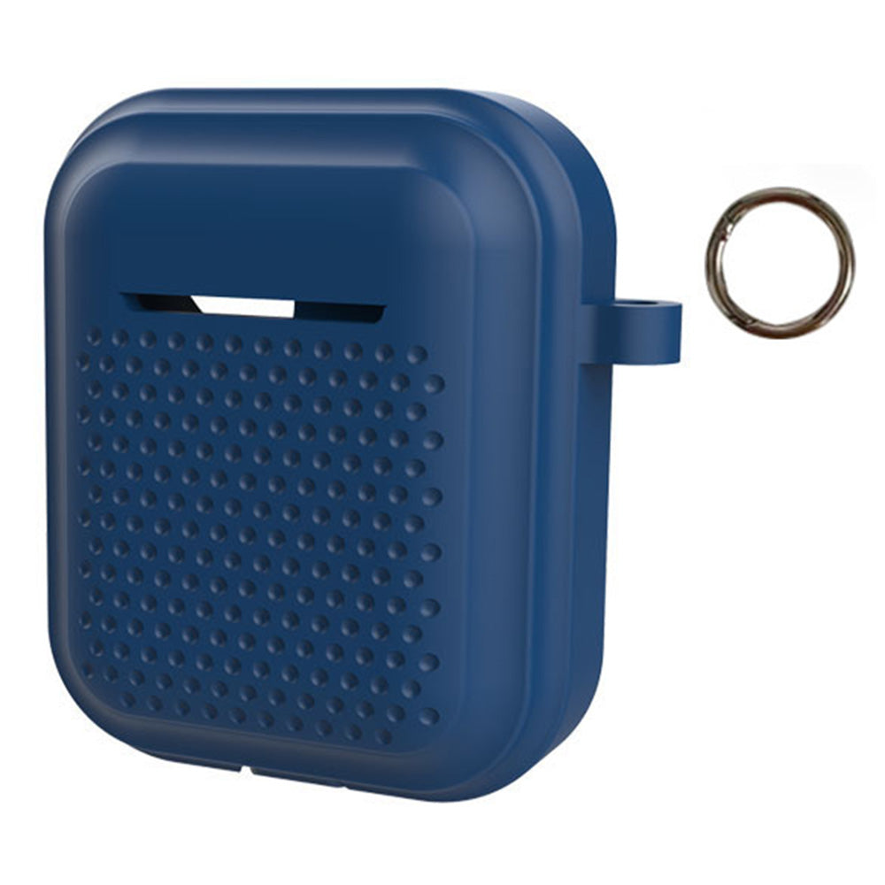 Silicone Case for AirPods with Charging Case (2016) / (2019) / AirPods with Wireless Charging Case (2019) Earphone Cover with Ring Buckle