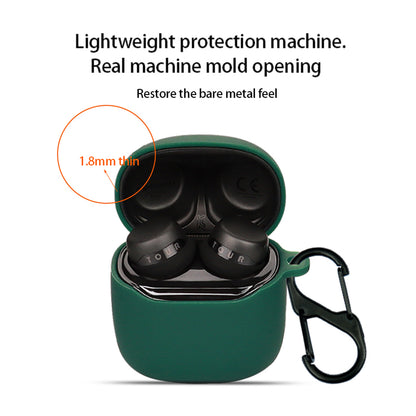 For JBL TOUR PRO+TWS Bluetooth Earphone Anti-drop Protective Sleeve Silicone Case with Buckle