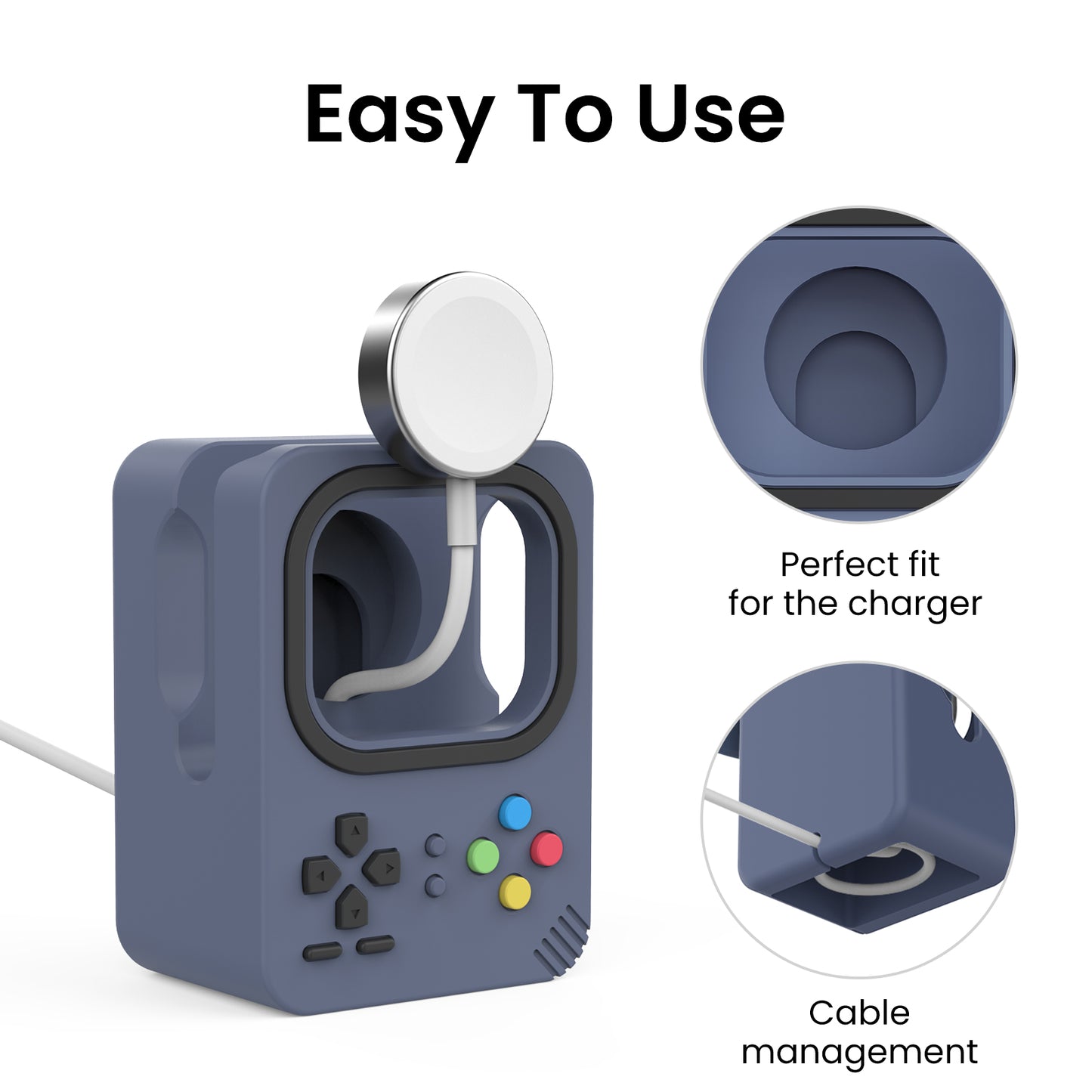 AHASTYLE DD-05 Charging Stand Compatible with Apple Watch Silicone Charging Holder Dock Station