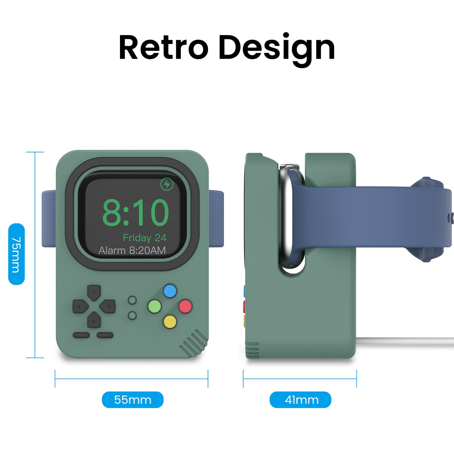 AHASTYLE DD-05 Charging Stand Compatible with Apple Watch Silicone Charging Holder Dock Station