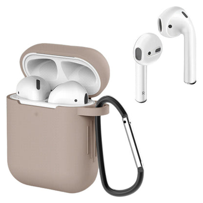 For Apple AirPods with Charging Case (2016)  /  (2019)  /  AirPods with Wireless Charging Case (2019) Silicone Case Earphone Cover with Carabiner
