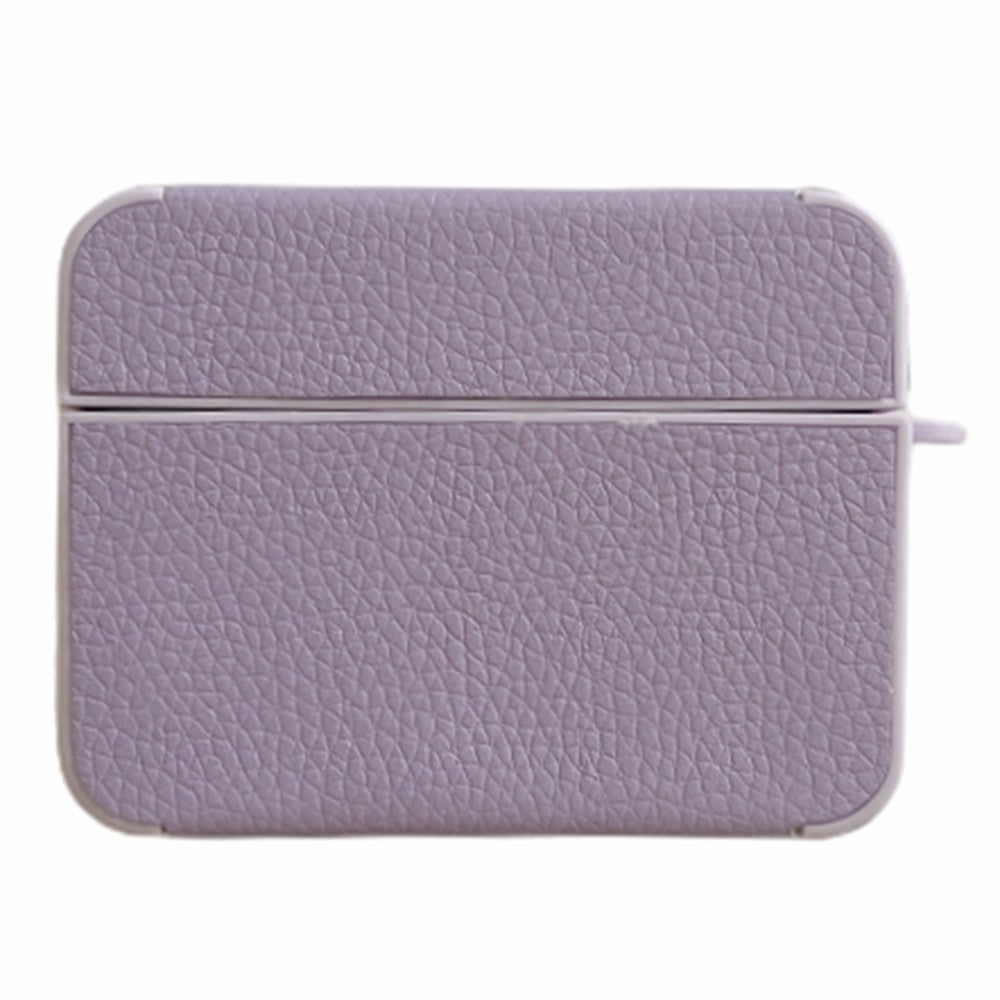 For Apple AirPods Pro Litchi Texture Protective Case PU Leather TPU Earbuds Charging Case Cover