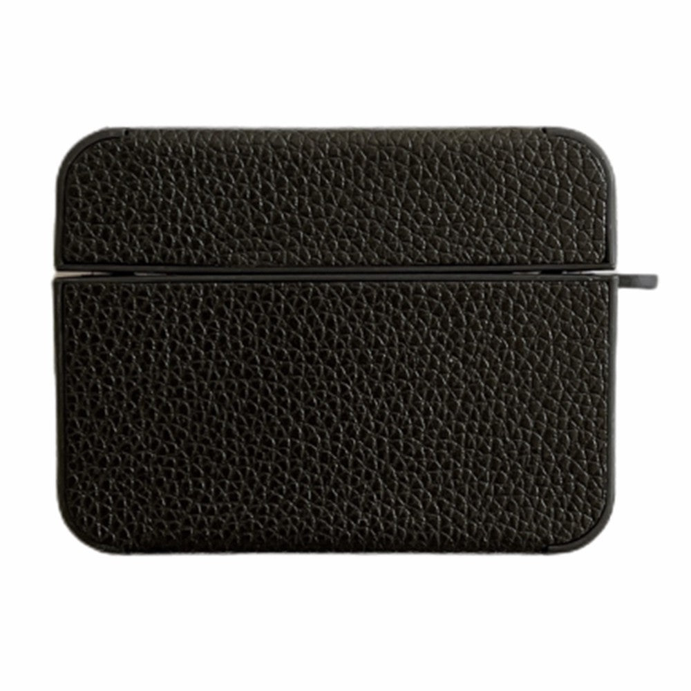 For Apple AirPods Pro Litchi Texture Protective Case PU Leather TPU Earbuds Charging Case Cover
