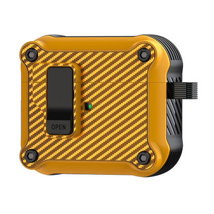 For Apple AirPods 3 Earphone Case Carbon Fiber Texture Magnetic Auto Lock Earbud TPU Cover