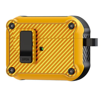 For Apple AirPods Pro 2 Carbon Fiber Texture Earphone Case Earbud TPU Cover with Magnetic Auto Lock