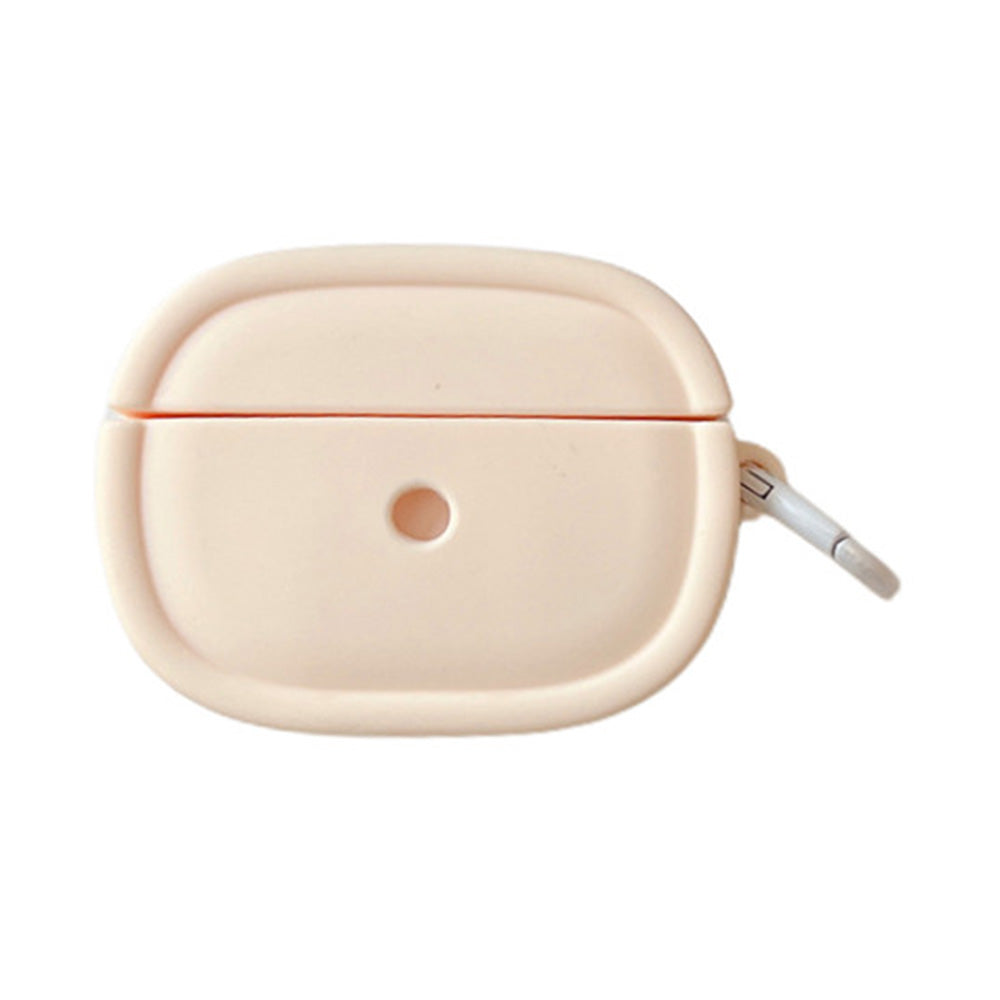 For Apple AirPods Pro / Pro 2 Earphone Protective Cover Candy Color Oval Silicone Case with Hanging Buckle