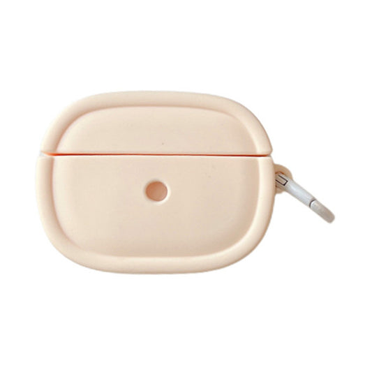 For Apple AirPods Pro / Pro 2 Earphone Protective Cover Candy Color Oval Silicone Case with Hanging Buckle