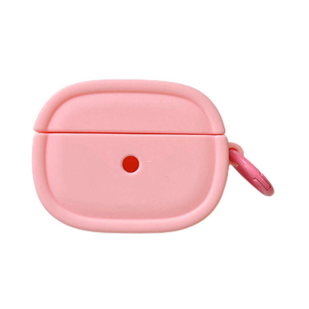 For Apple AirPods Pro / Pro 2 Earphone Protective Cover Candy Color Oval Silicone Case with Hanging Buckle