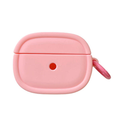 For Apple AirPods Pro / Pro 2 Earphone Protective Cover Candy Color Oval Silicone Case with Hanging Buckle