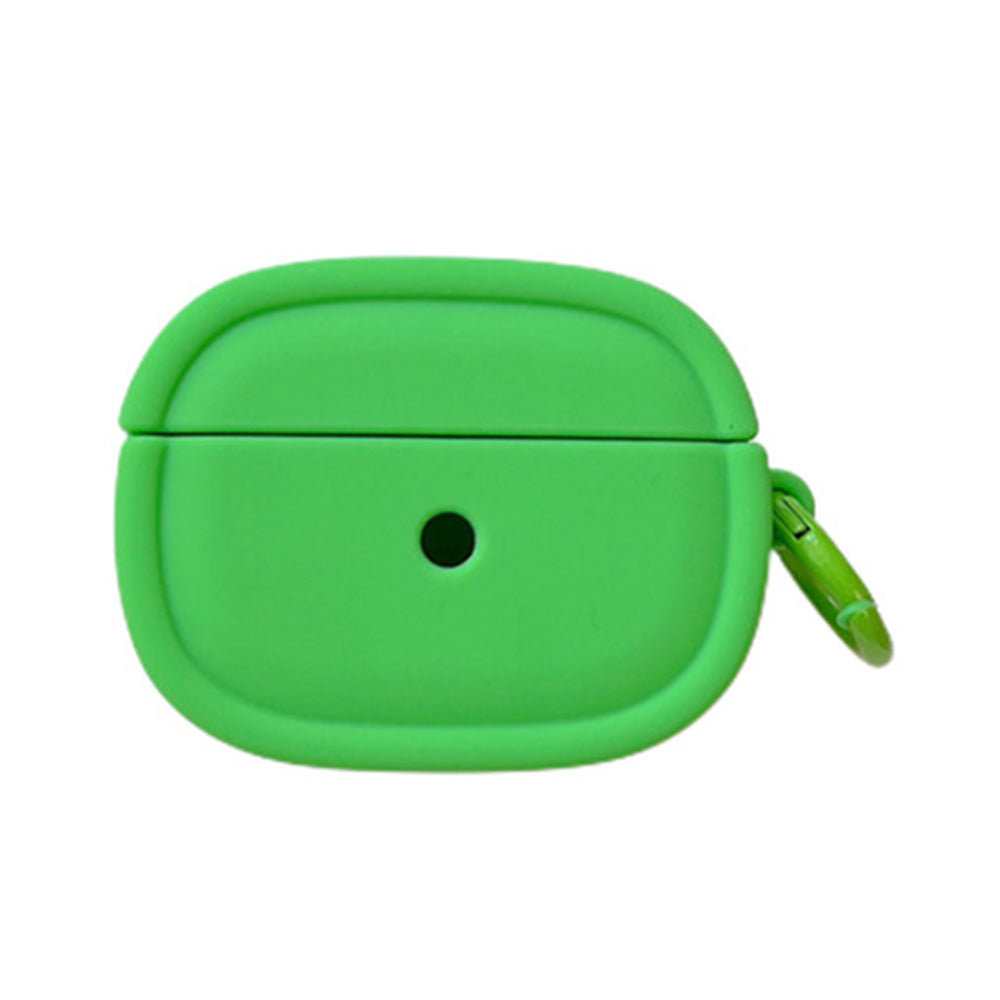 For Apple AirPods Pro / Pro 2 Earphone Protective Cover Candy Color Oval Silicone Case with Hanging Buckle