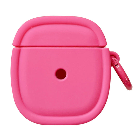 For Apple AirPods 1 / 2 Candy Color Earphone Protective Cover Oval Anti-drop Silicone Case with Hanging Buckle