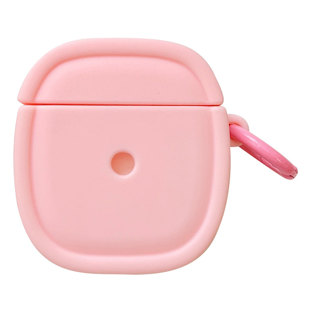 For Apple AirPods 1 / 2 Candy Color Earphone Protective Cover Oval Anti-drop Silicone Case with Hanging Buckle