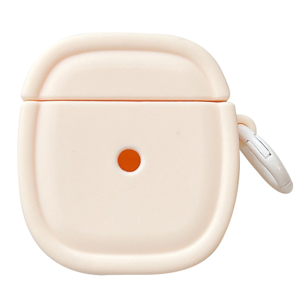 For Apple AirPods 1 / 2 Candy Color Earphone Protective Cover Oval Anti-drop Silicone Case with Hanging Buckle