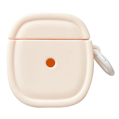 For Apple AirPods 1 / 2 Candy Color Earphone Protective Cover Oval Anti-drop Silicone Case with Hanging Buckle