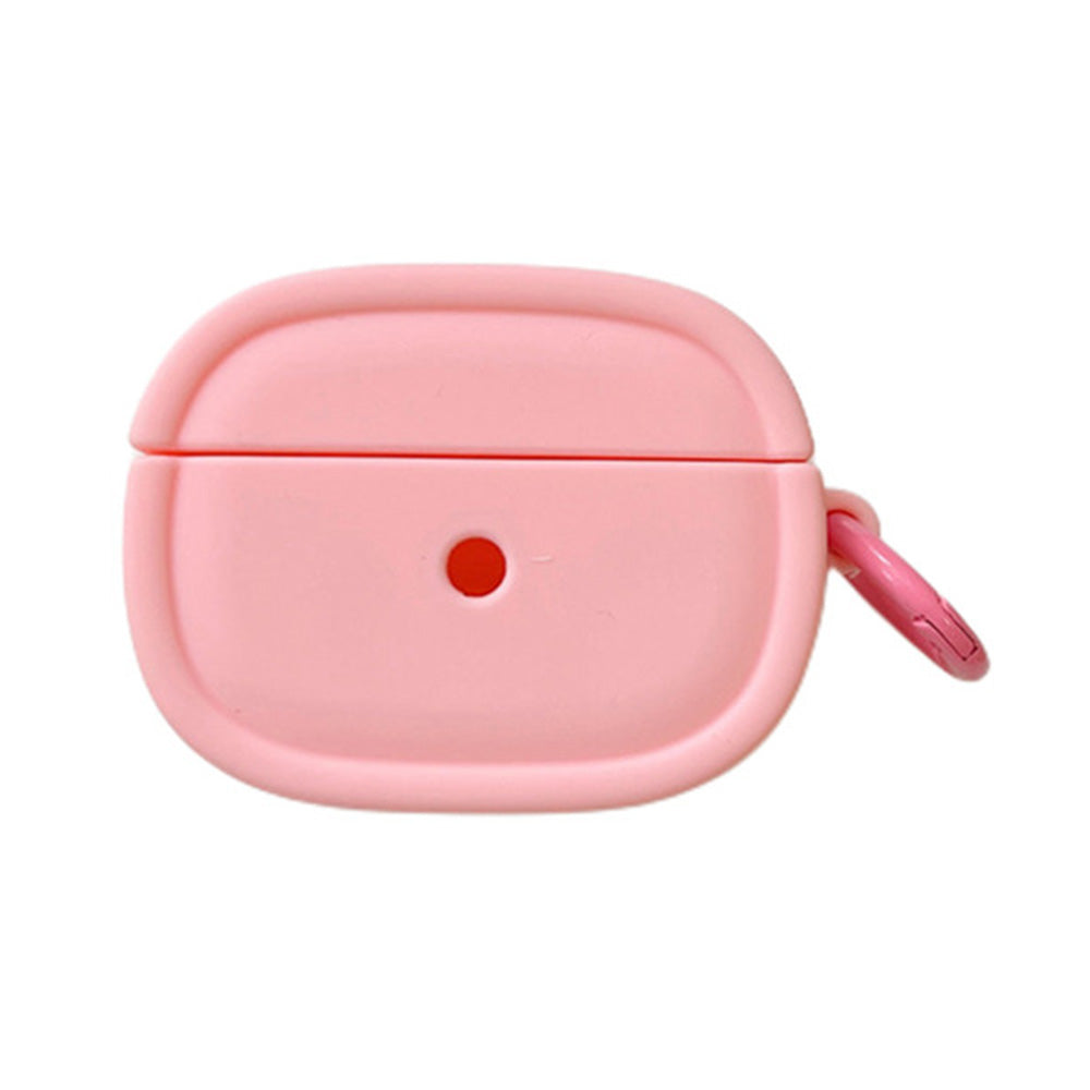 For Apple AirPods 3 Candy Color Oval Silicone Case Earphone Protective Cover with Ring Buckle