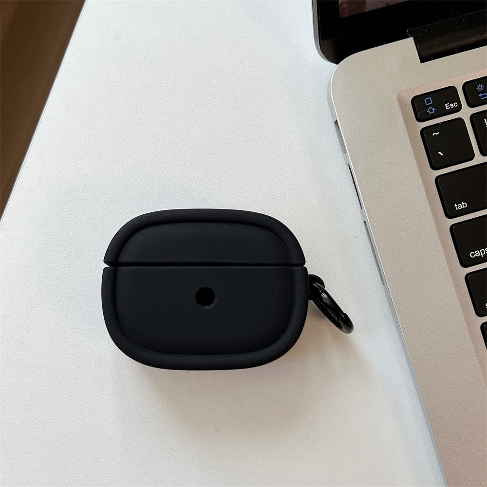For Apple AirPods 3 Candy Color Oval Silicone Case Earphone Protective Cover with Ring Buckle