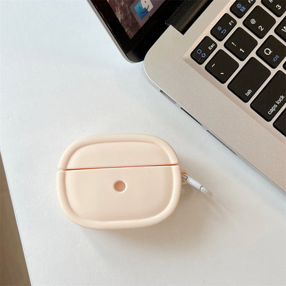 For Apple AirPods 3 Candy Color Oval Silicone Case Earphone Protective Cover with Ring Buckle