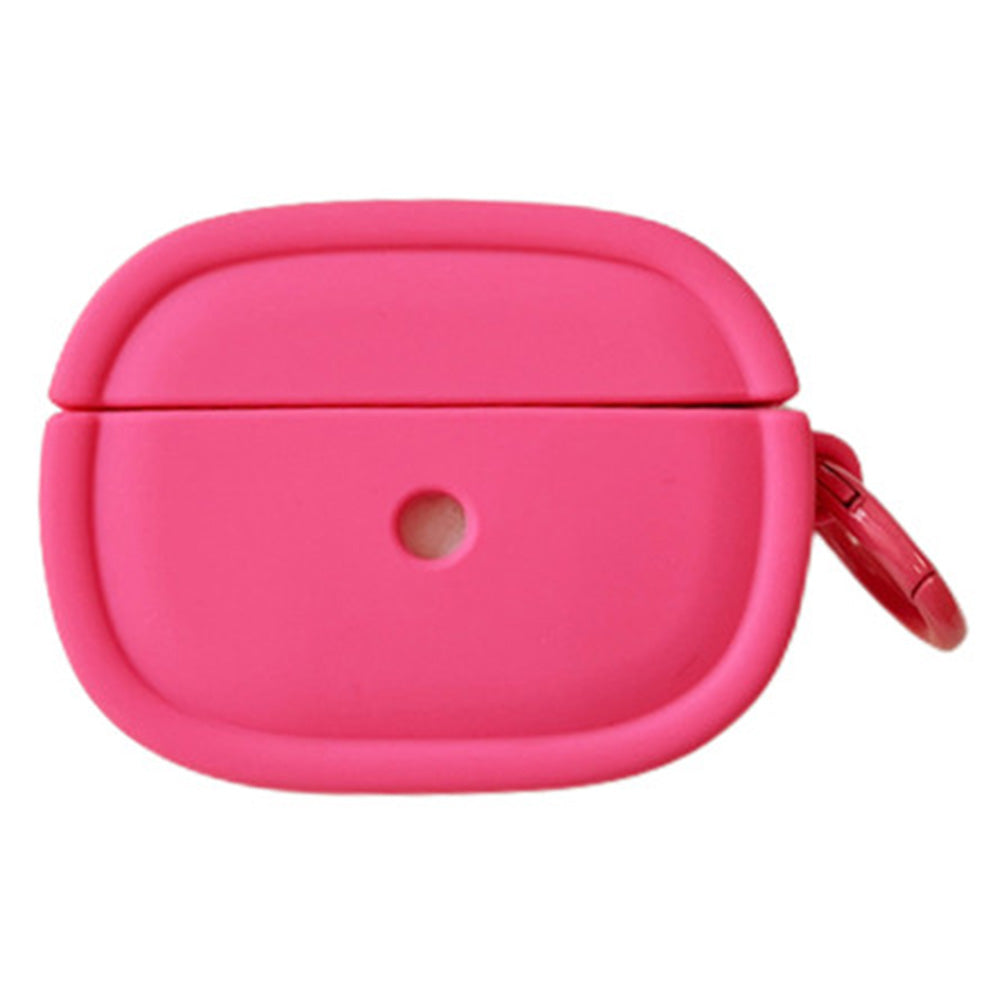 For Apple AirPods 3 Candy Color Oval Silicone Case Earphone Protective Cover with Ring Buckle