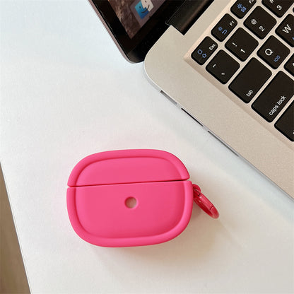 For Apple AirPods 3 Candy Color Oval Silicone Case Earphone Protective Cover with Ring Buckle