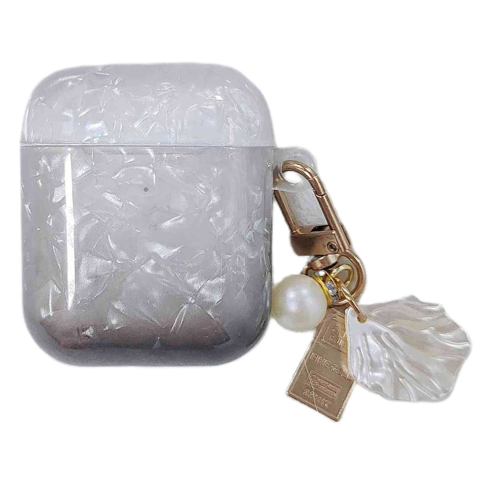Earphone Case for Apple AirPods with Charging Case (2016) / (2019) / AirPods with Wireless Charging Case (2019) , Gradient Shell Grain TPU Cover with Pendant