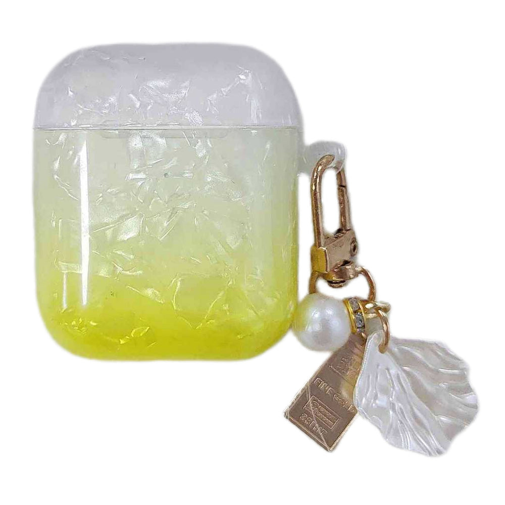 Earphone Case for Apple AirPods with Charging Case (2016) / (2019) / AirPods with Wireless Charging Case (2019) , Gradient Shell Grain TPU Cover with Pendant