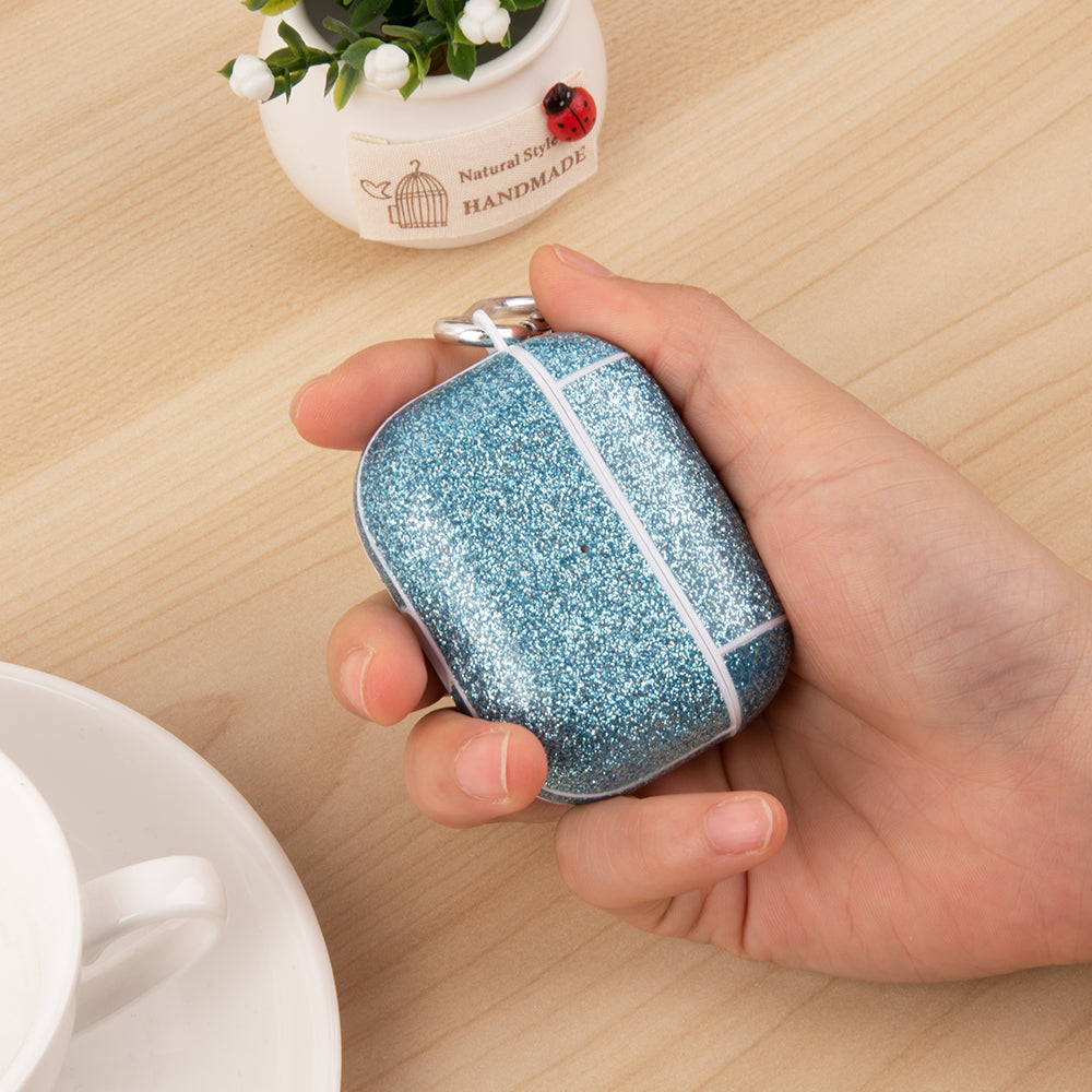Glitter TPU+PU Case for Apple AirPods 3 Bluetooth Headset Charging Case Protective Cover