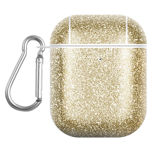 For Apple AirPods with Charging Case (2016) / (2019) / AirPods with Wireless Charging Case (2019) Glitter TPU+PU Case Earbuds Cover