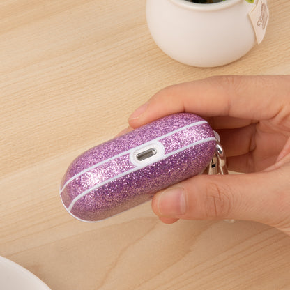 For Apple AirPods with Charging Case (2016) / (2019) / AirPods with Wireless Charging Case (2019) Glitter TPU+PU Case Earbuds Cover