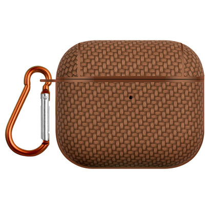 Bluetooth Earphone Protective Case for Apple AirPods 3 , PU Leather Coated PC Cover with Carabiner