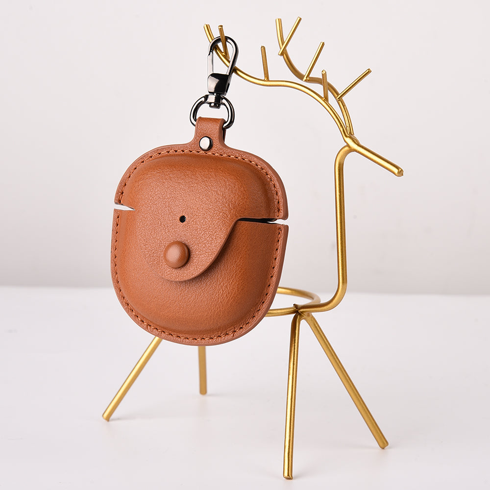 PU Leather Case for Bose QuietComfort Earbuds II Bluetooth Earphone Drop-proof Cover with Key Holder