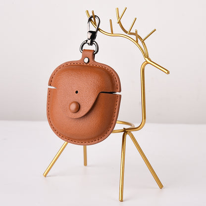 PU Leather Case for Bose QuietComfort Earbuds II Bluetooth Earphone Drop-proof Cover with Key Holder