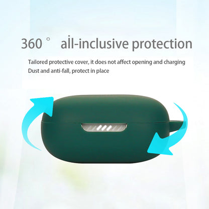 For JBL Live Flex Bluetooth Earphone Anti-drop Case Silicone Protective Cover with Anti-lost Buckle