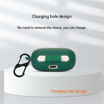 For JBL Live Flex Bluetooth Earphone Anti-drop Case Silicone Protective Cover with Anti-lost Buckle