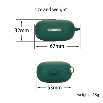 For JBL Live Flex Bluetooth Earphone Anti-drop Case Silicone Protective Cover with Anti-lost Buckle