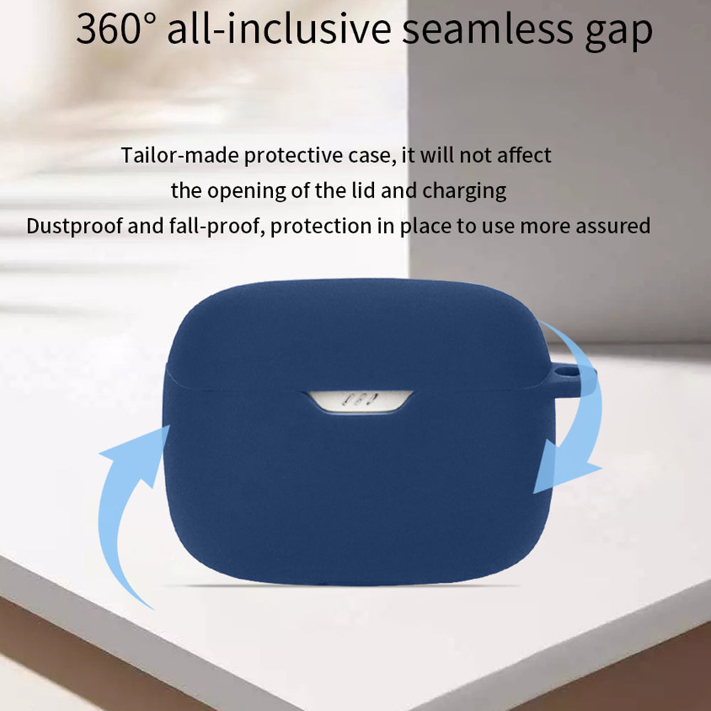 For JBL Tune Beam Silicone Protective Cover Bluetooth Earphone Sleeve with Anti-lost Buckle