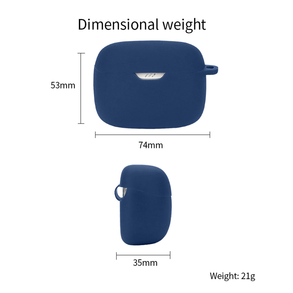 For JBL Tune Beam Silicone Protective Cover Bluetooth Earphone Sleeve with Anti-lost Buckle