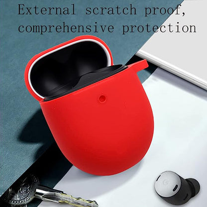 Silicone Earphones Case for Google Pixel Buds Pro Shockproof Portable Soft Cover with Keychain